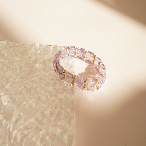 天然金字塔巴西紫水晶14kGF手鏈