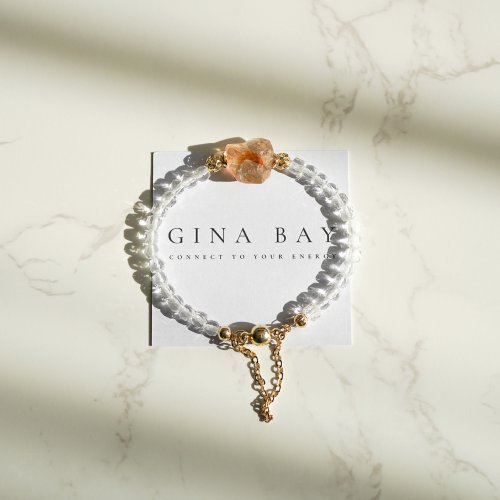 異形黃水晶方形白水行14KGF磁扣手鍊