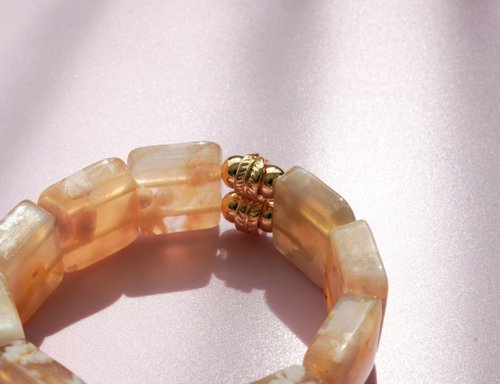 櫻花瑪瑙14KGF手排手鏈