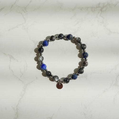 14KGF星輝骨幹黑髮金青金石手鏈