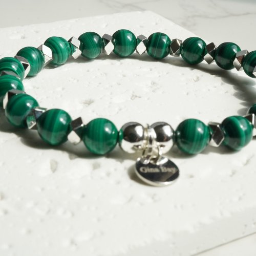 天然孔雀石14kGF手鏈