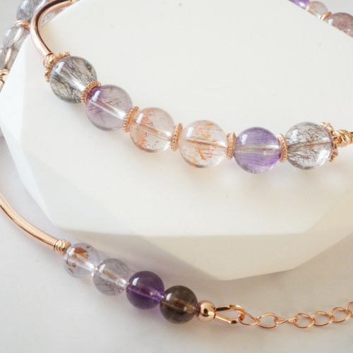 超七(super seven)925純銀包玫瑰金雙鏈