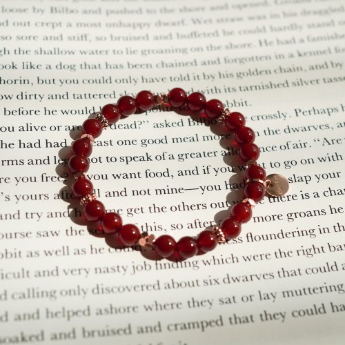 紅瑪瑙14KGF玫瑰金手鍊