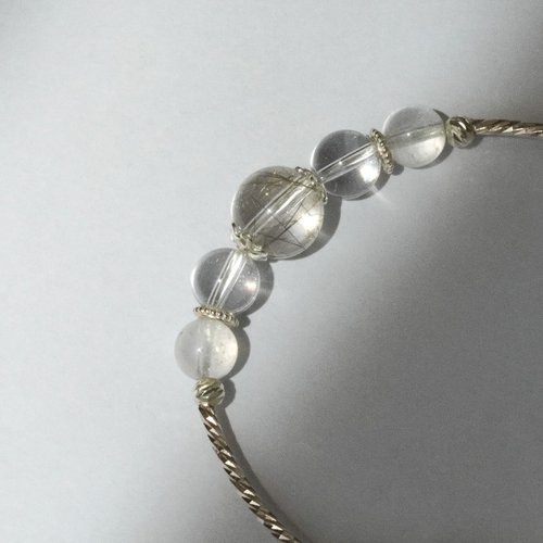 銀髮晶月光石925純銀手鏈