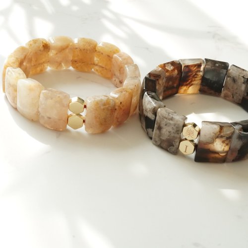 天然黑櫻花瑪瑙手排手鏈