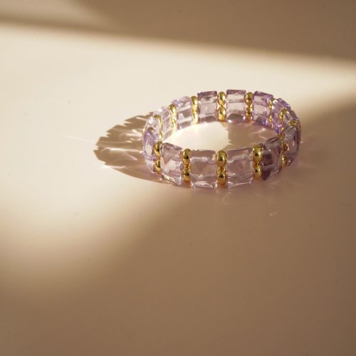 天然金字塔巴西紫水晶14kGF手鏈