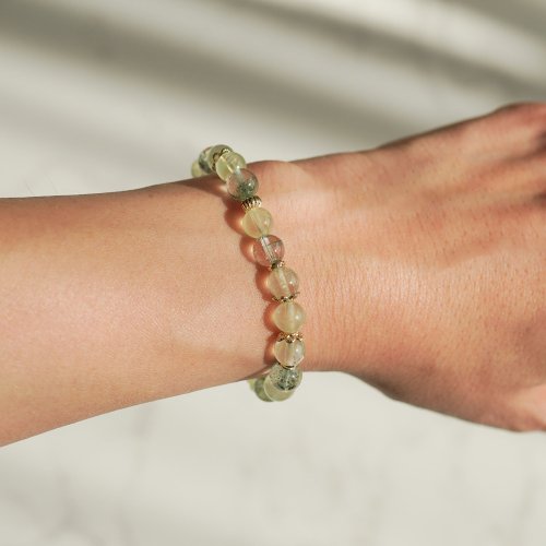 綠幽靈葡萄晶14KGF手鍊