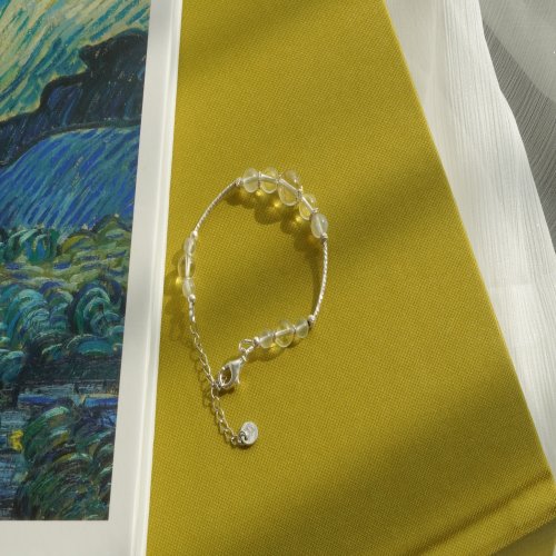 銀髮晶月光石925純銀手鏈