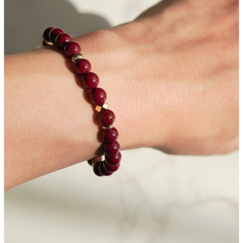 天然原礦紫晶14KGF彈性手鍊