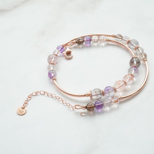 超七(super seven)925純銀包玫瑰金雙鏈