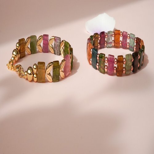 天然碧璽手排14GF手排手鏈