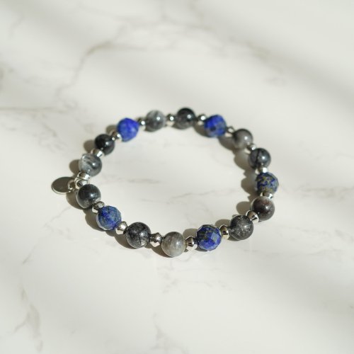 14KGF星輝骨幹黑髮金青金石手鏈