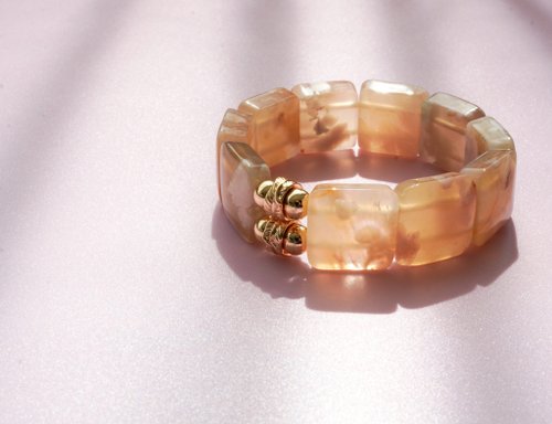 櫻花瑪瑙14KGF手排手鏈