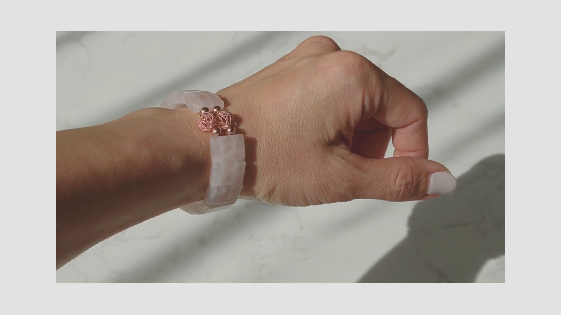 粉晶14KGF手排手鏈